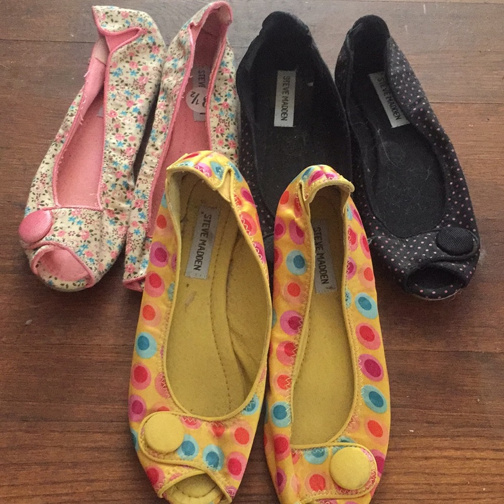 3 pairs of Steve Madden flats